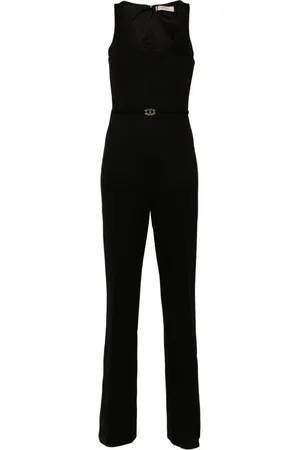 Twin-Set Ausgestellter Jumpsuit mit Logo-Schild