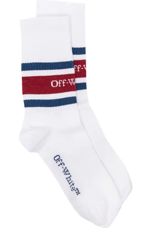 OFF-WHITE Gestreifte Socken mit Logo-Jacquard