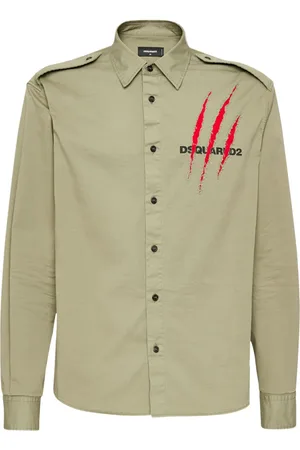Dsquared2 Popeline-Hemd mit Logo-Print