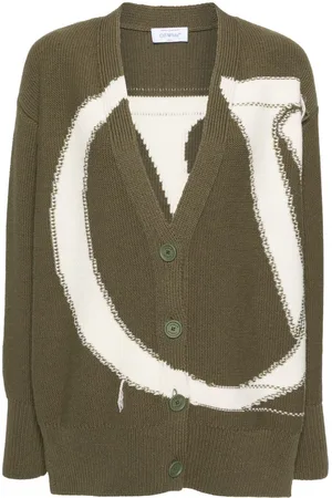 OFF-WHITE Intarsien-Cardigan mit Logo