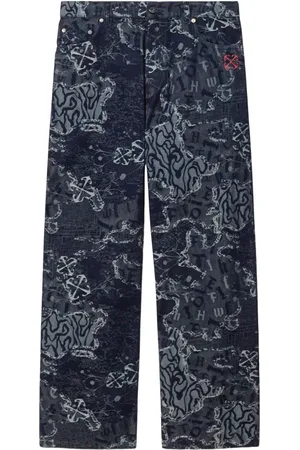 OFF-WHITE Gerade Arrow Jacquard-Jeans