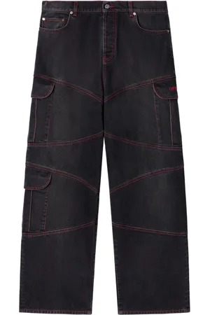 OFF-WHITE Gerade Script Samurai Jeans