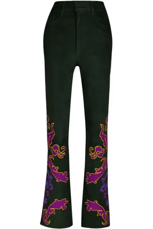 Paula Bestickte Wildlederhose
