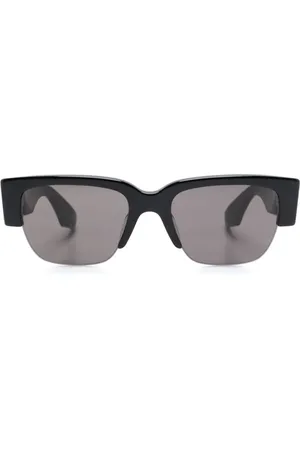 Alexander McQueen Halbrand-Sonnenbrille