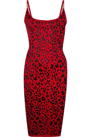 VERSACE Midikleid mit Leopardenmuster