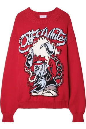 OFF-WHITE Pullover mit Intarsienmuster