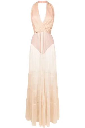 Lethicia Bronstein Maxikleid mit transparenten Einsätzen