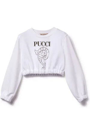 PUCCI Junior Cropped-Sweatshirt mit Logo-Print