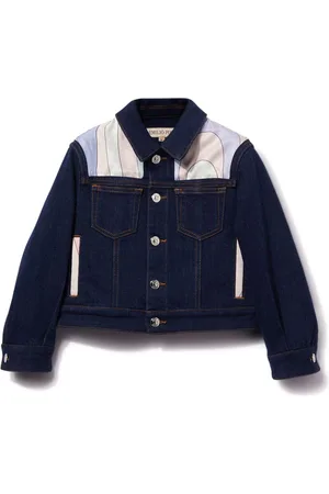 PUCCI Junior Jeansjacke mit Marmo-Print