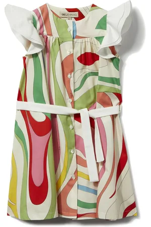 PUCCI Junior Ärmelloses Kleid mit Marmo-Print