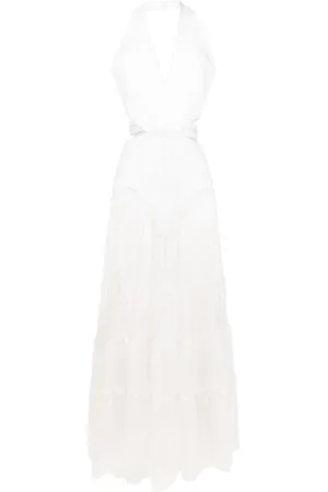 Lethicia Bronstein Maxikleid mit transparenten Einsätzen