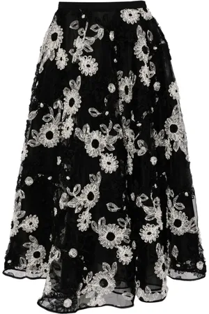 Giambattista Valli Rock mit aufgestickten Blumen