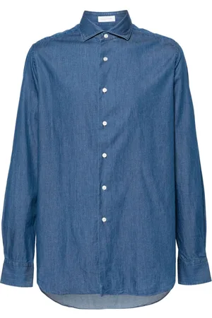 Glanshirt Jeanshemd mit langen Ärmeln