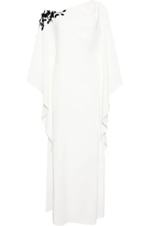 Marchesa Notte Kleid mit Blumenstickerei