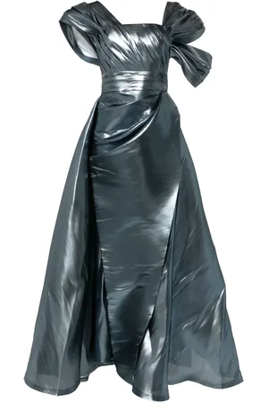 Gaby Charbachy Drapiertes Abendkleid mit metallischem Effekt