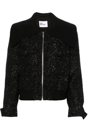 Self-Portrait Bomberjacke aus Bouclé