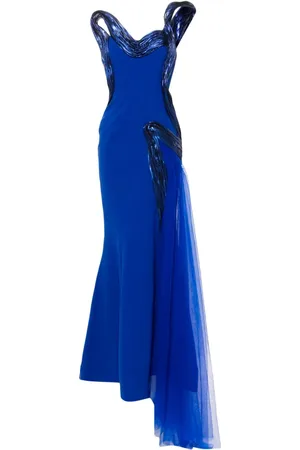 Gaby Charbachy Drapiertes Abendkleid mit metallischem Effekt