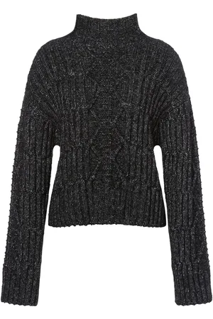 Alberta Ferretti Grob gestrickter Pullover mit Stehkragen