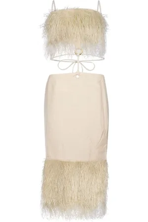 Jacquemus La robe Raphia Kleid mit Fransen