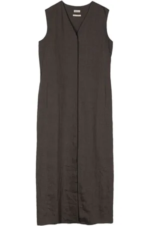 Hermès 1990-2000 Ärmelloses Leinenkleid