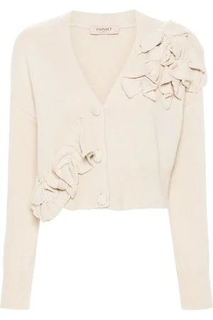 Twin-Set Cardigan mit Blumenapplikation