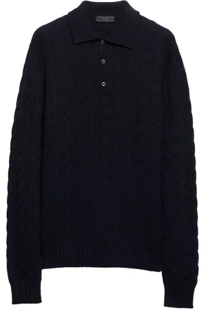 Prada Polo-Pullover mit Zopfmuster