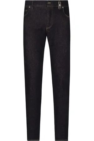 Dolce & Gabbana Slim-Fit-Jeans mit Logo-Schild