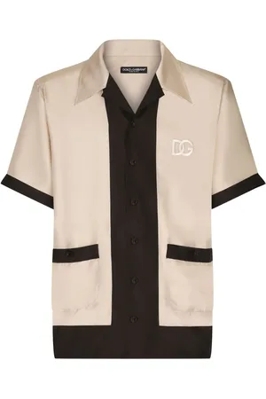Dolce & Gabbana Seidenhemd mit Logo-Stickerei