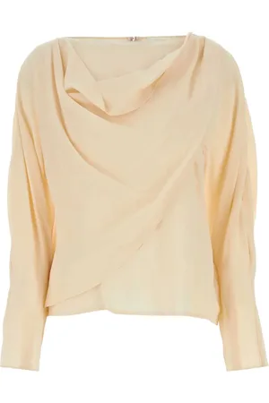 Chloé Drapierte Seidenbluse mit U-Boot-Ausschnitt