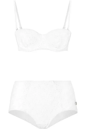 Dolce & Gabbana High-Waist Bikini mit Lochstickerei