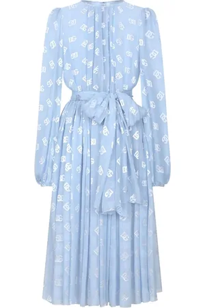 Dolce & Gabbana Chiffon-Midikleid aus Monogramm-Jacquard