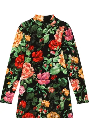 Dolce & Gabbana Interlock-Kleid mit Blumenmotiv