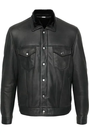 ELEVENTY Lederjacke mit Nahtdetail