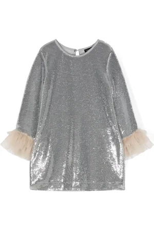 MONNALISA Paillettenkleid mit rundem Ausschnitt