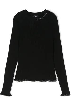Balmain Intarsien-Pullover mit Logo