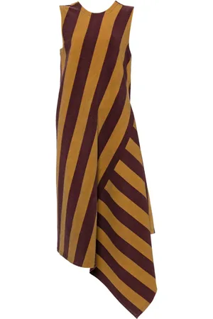 UMA WANG Asymmetrisches Kleid mit Streifen