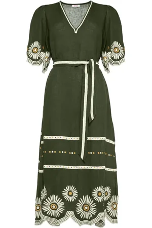 ERES Hortense Leinenkleid mit blumiger Stickerei