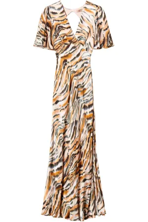Twin-Set Maxikleid mit Tiger-Print
