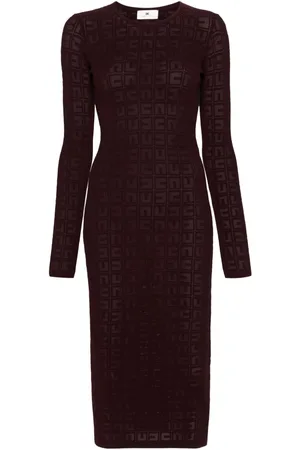 Elisabetta Franchi Midikleid mit Lochstrickmuster