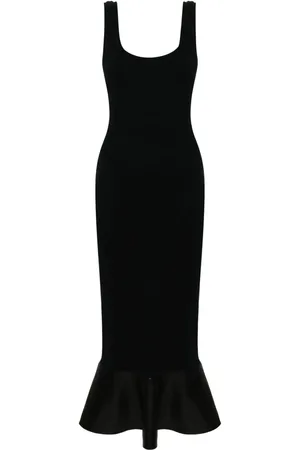 Nanushka Geripptes Jersey-Midikleid