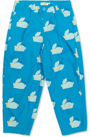 Tiny Cottons Bundfaltenhose mit Hasenmotiv