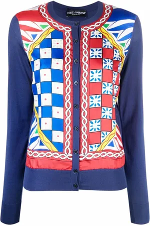 Dolce & Gabbana Cardigan aus Seide mit Carretto-Print
