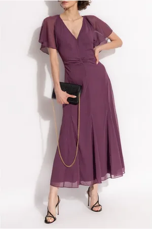 ROTATE Kleid aus recyceltem Polyester mit Flatterärmeln