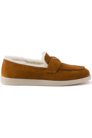 Prada Loafer aus Wildleder und Shearling