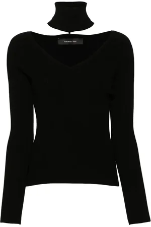 FEDERICA TOSI Gerippter Pullover mit abnehmbarem Rollkragen