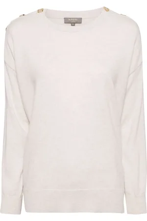 N.PEAL Pullover aus Kaschmir mit geknöpften Schultern