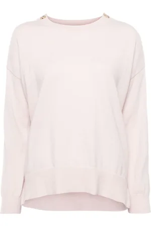 N.PEAL Pullover aus Kaschmir mit geknöpften Schultern