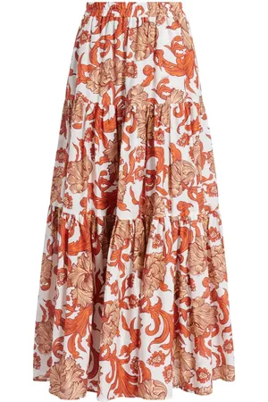 La DoubleJ Gestufter Rock mit Blumen-Print