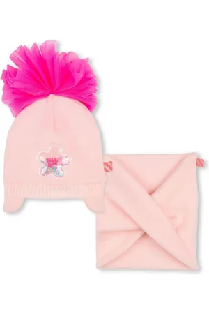 Billieblush Set aus Beanie und Rundschal mit Bommel