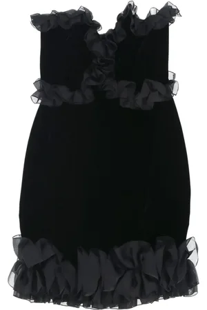 Saint Laurent 1980s gerüschtes Minikleid